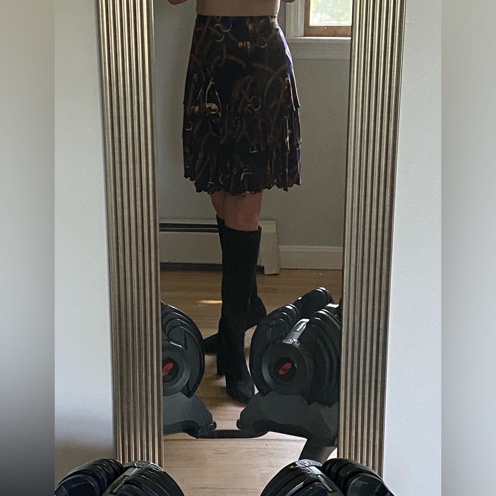 Ralph Lauren Blue and Gold Bubble Skirt Knee-Length Cocktail - Picture 12 of 12